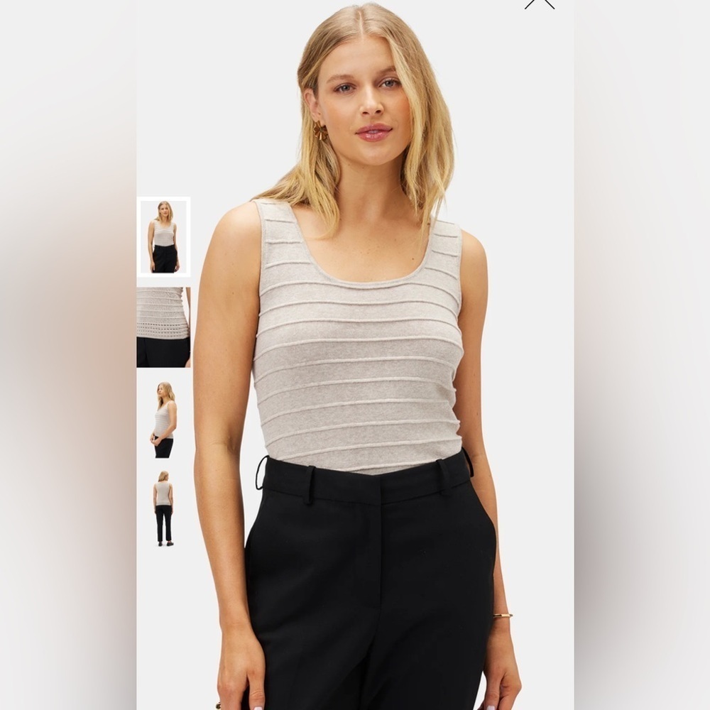 NWT Amour Vert Yvonne Tank, Medium, Oatmeal color - Picture 2 of 9
